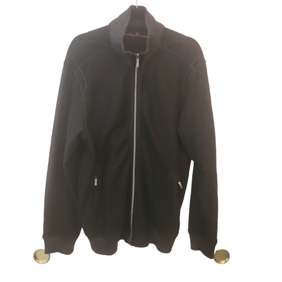 Tommy Bahama Men's Black Long Sleeve Full Zip Cotton Jacket Size L - Picture 13 of 14